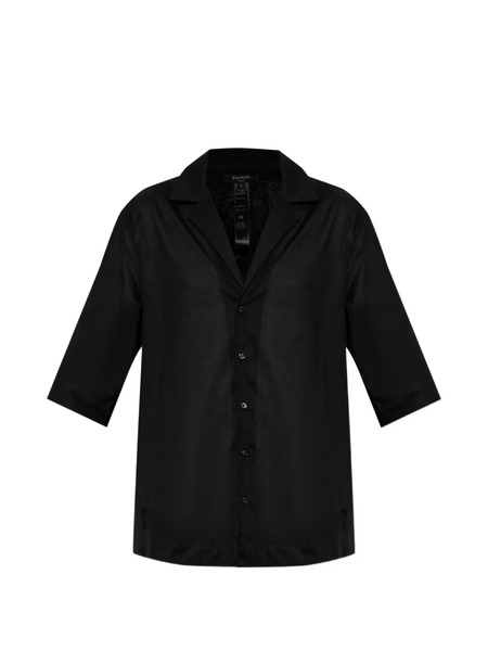  Balmain Button-up Short-sleeve Shirt - Black 