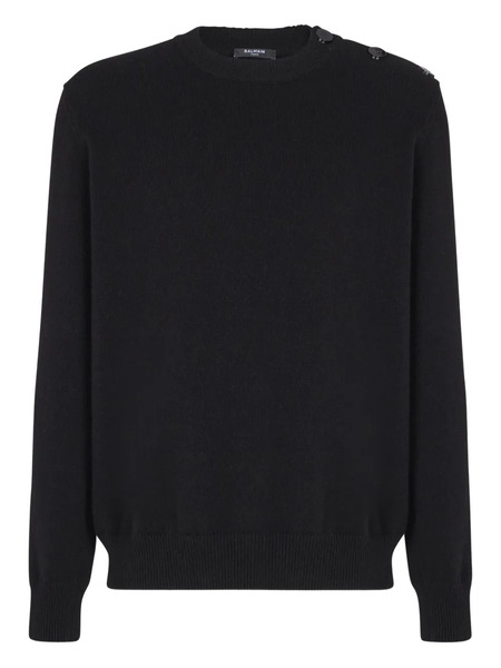  Balmain Buttoned Cashmere Sweater - Black 