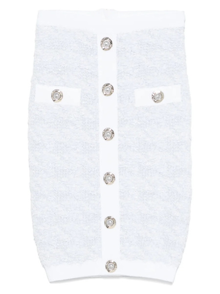  Balmain Buttoned Midi Skirt - Blue 