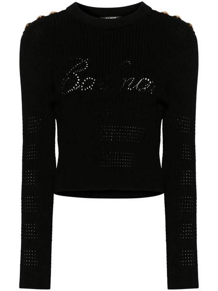 Balmain 6-buttons Ribbed Jumper - Black 
