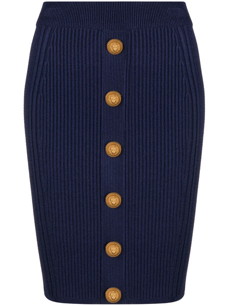  Balmain Cable-knit Pencil Skirt - Blue 