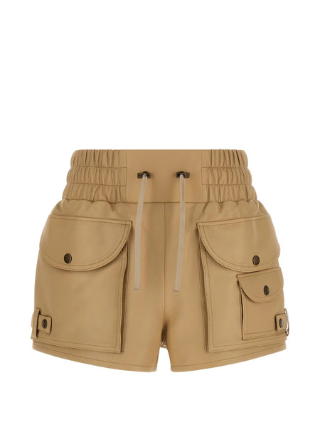  Balmain Cargo-pocket Leather Shorts - Neutrals 