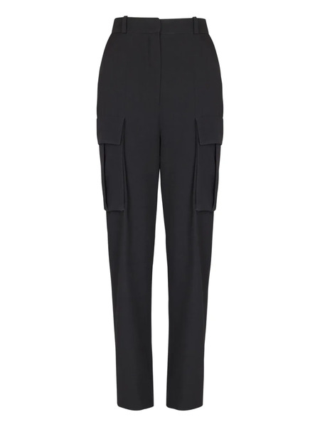  Balmain Cargo-pockets Wool Straight Trousers - Black 