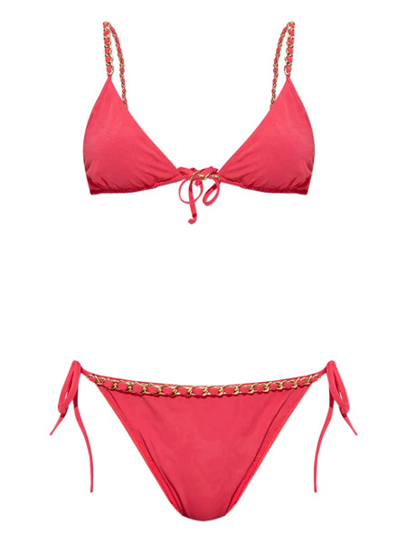  Balmain Chain-embellished Triangle Bikini - Pink 