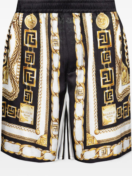  Balmain Chain-print Shorts - Black 