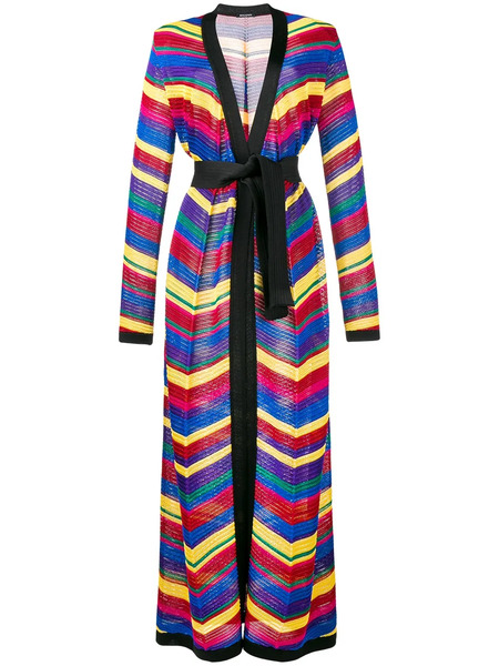  Balmain Chevron Long Cardigan - Multicolour 