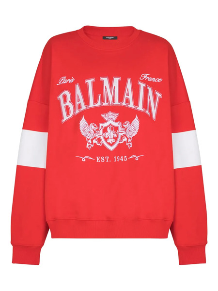  Balmain College Logo Sweatshirt - Red 