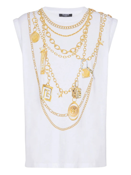  Balmain Collier-print Vest - White 