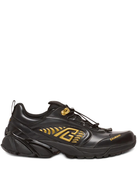  Balmain Cosmic Dust Leather Sneakers - Black 