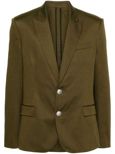 Balmain Cotton Single-breasted Blazer - Green 