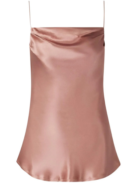  Balmain Cowl-neck Satin Top - Pink 