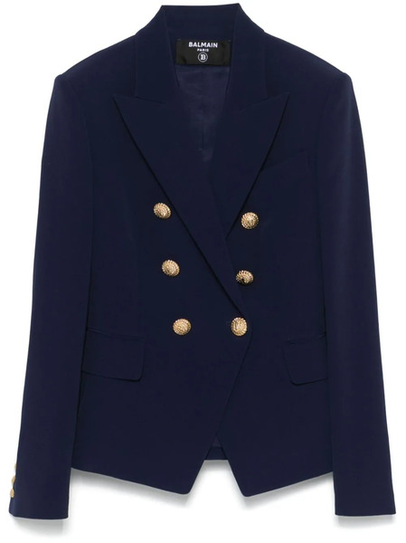  Balmain Crepe Blazer - Blue 