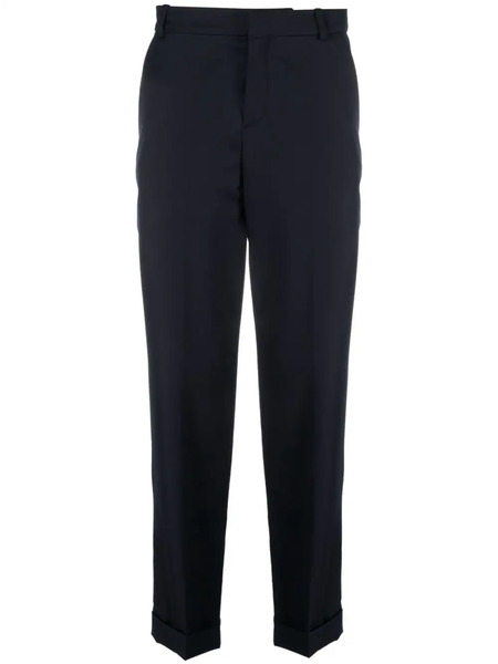  Balmain Cropped Straight-leg Trousers - Blue 