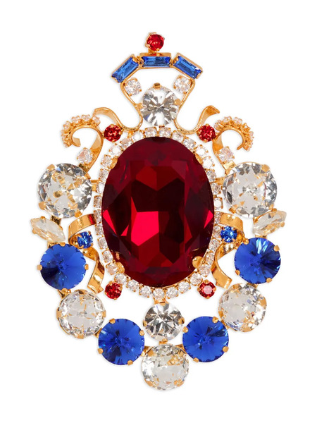  Balmain Crystal-embellished Brooch - Gold 