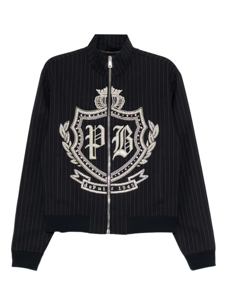  Balmain Crystal-embellished Jacket - Blue 
