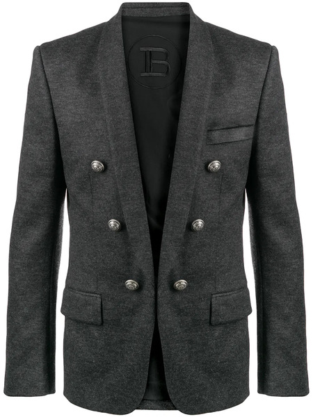  Balmain Decorative Button Blazer - Grey 