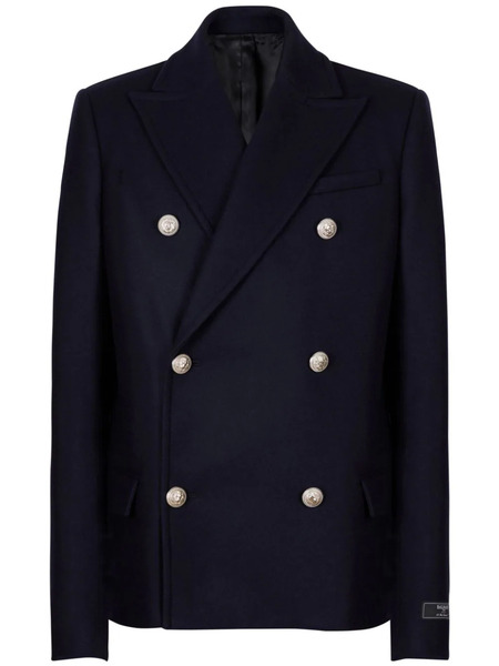  Balmain Double-breasted Coat - Blue 