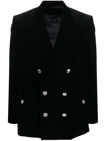  Balmain Double-breasted Corduroy Blazer - Black 