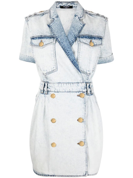  Balmain Double-breasted Denim Dress - Blue 