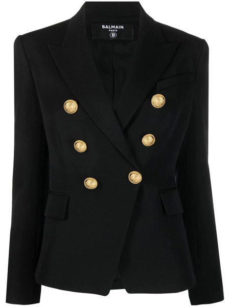  Balmain Double-breasted Fitted Jacket - Black 