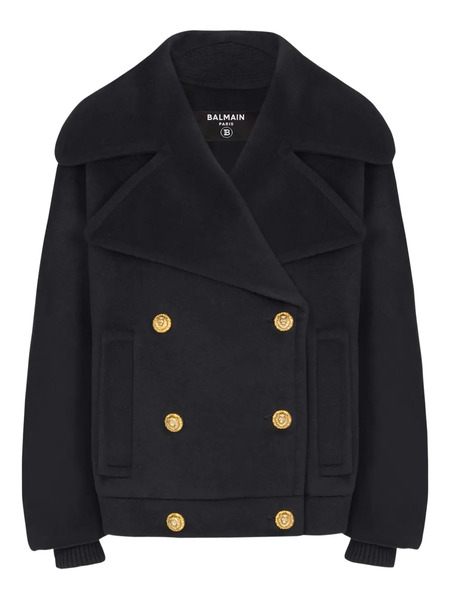  Balmain Double-breasted Peacoat - Black 