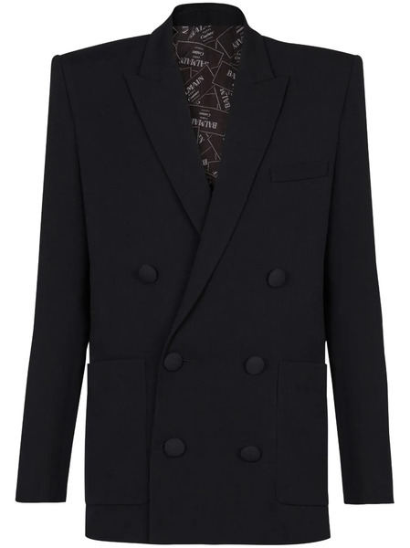  Balmain Double-breasted Wool Blazer - Black 