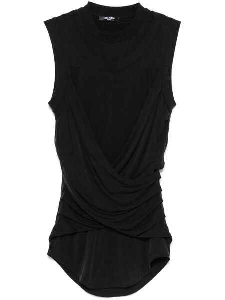 Balmain Double-collar Top - Black 