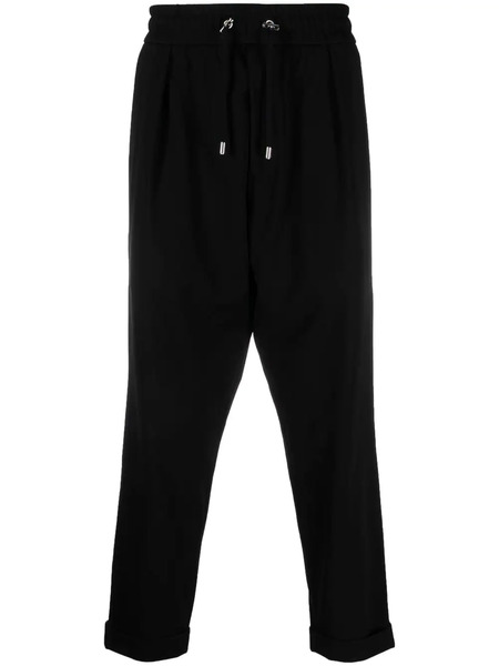  Balmain Drop-crotch Cropped Trousers - Black 