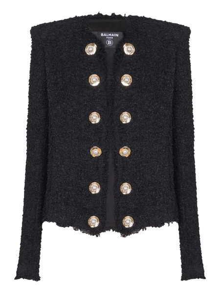  Balmain Edge-to-edge Tweed Jacket - Black 