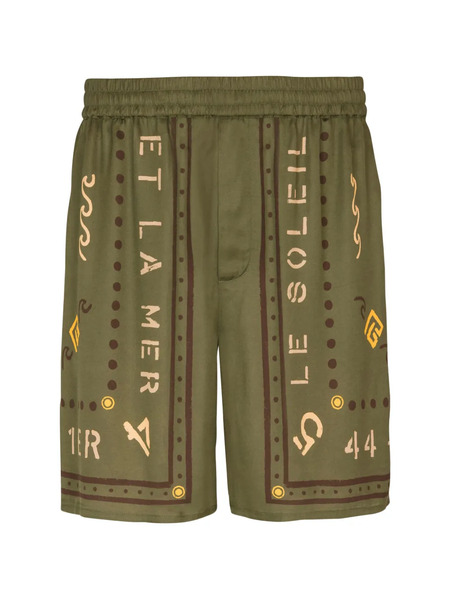  Balmain Elastic-waist Bermuda Shorts - Green 