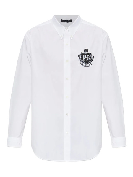  Balmain Emblem Buttoned Shirt - White 