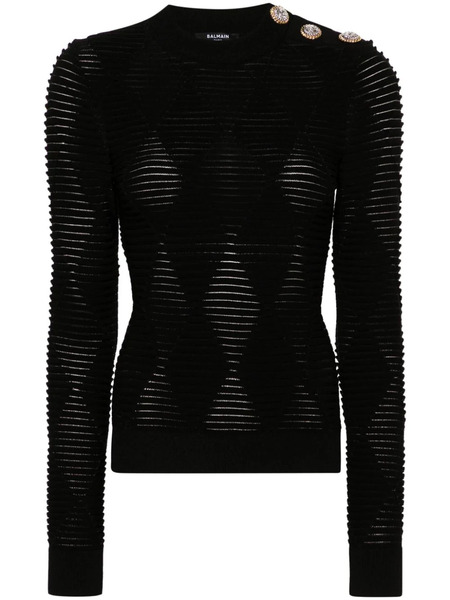  Balmain Embossed-buttons Jumper - Black 