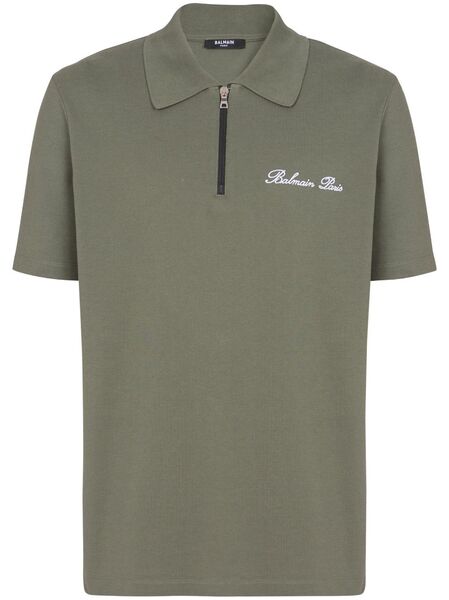  Balmain Embroidered-logo Polo Shirt - Green 