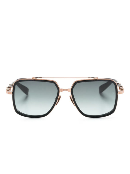  Balmain Eyewear Bps 108e Square-frame Logo-engraved Sunglasses - Black 
