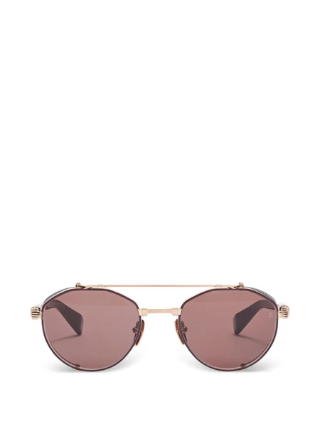  Balmain Eyewear Double-bridge Sunglasses - Gold 