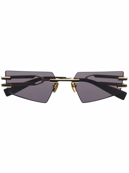  Balmain Eyewear Geometric Frameless Sunglasses - Black 