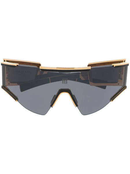  Balmain Eyewear Mask-effect Frame Sunglasses - Gold 