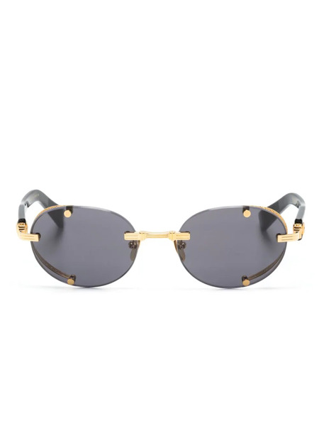  Balmain Eyewear Oval-frame Tinted Sunglasses - Black 