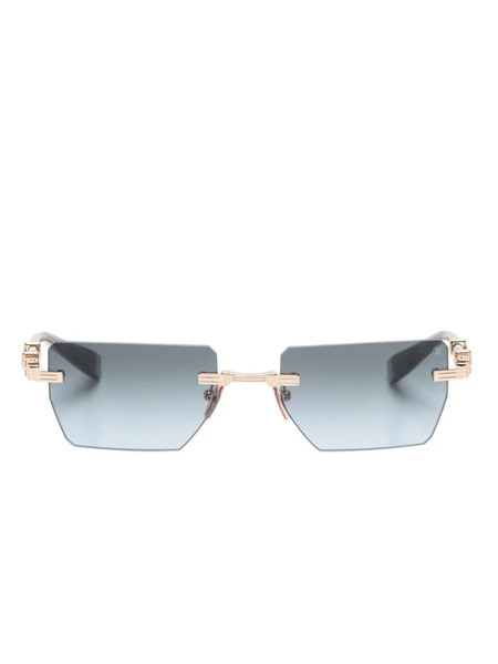  Balmain Eyewear Rectangle-frame Sunglasses - Gold 