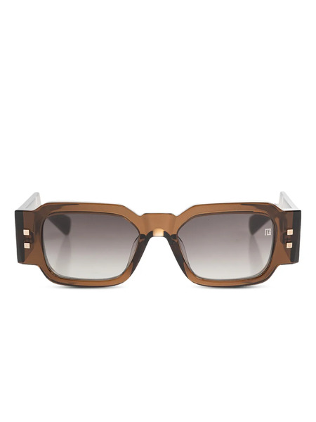  Balmain Eyewear Square Embellishment Sunglasses - Brown 