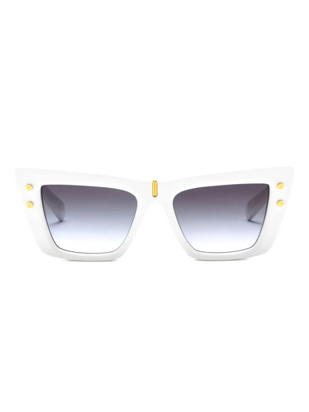  Balmain Eyewear Stud Cat-eye Frame Sunglasses - White 