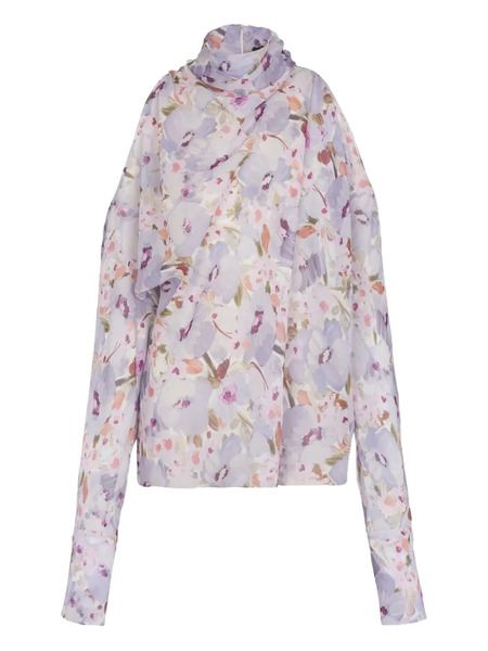  Balmain Flowers-print Blouse - Purple 