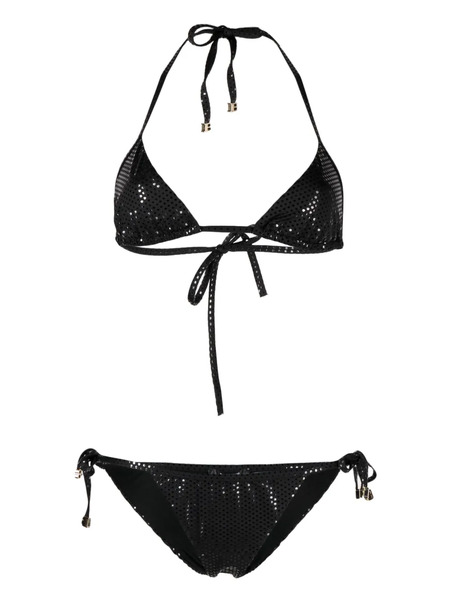  Balmain Foiled Triangle Bikini - Black 