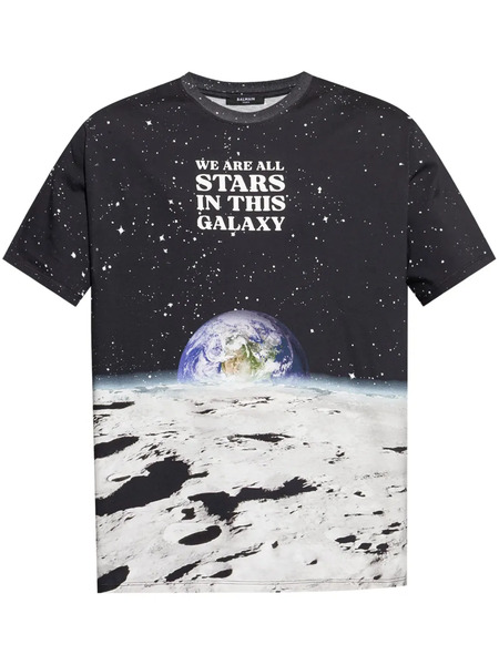  Balmain Galaxy-print T-shirt - Black 