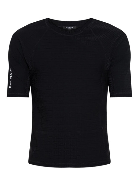  Balmain Geometric-pattern Short-sleeve T-shirt - Black 