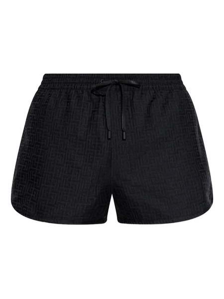  Balmain Geometric-pattern Swim Shorts - Black 