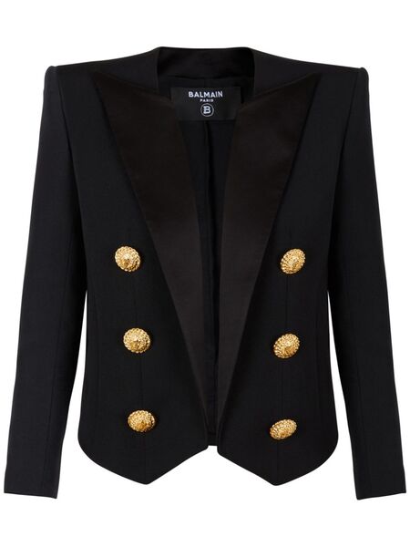  Balmain Grain De Poudre Blazer - Black 