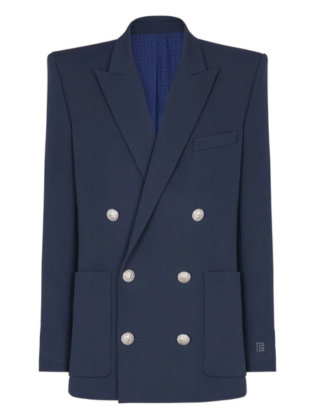  Balmain Grain De Poudre Blazer - Blue 