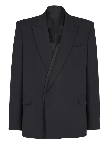  Balmain Grain-de-poule Wool Jacket - Black 