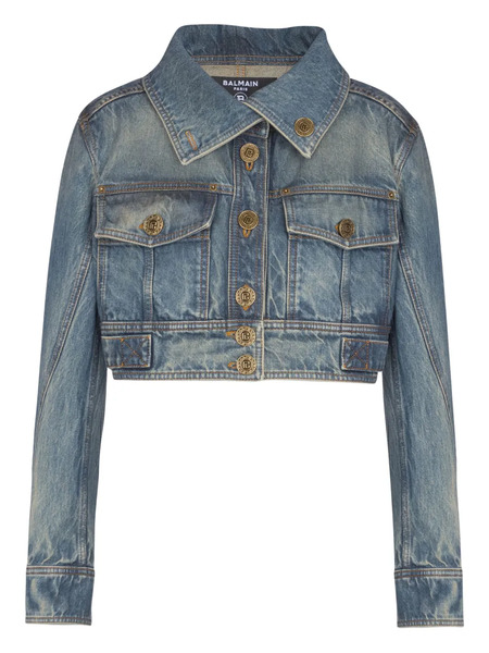  Balmain High-collar Two-pockets Jacket - Blue 